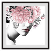 Barley Cove Floral &amp; Lipstick Framed Printed Wall Art