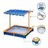 Fantasy Fields Teamson Kids Outdoor Sand Box with Adjustable Canopy