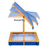 Fantasy Fields Teamson Kids Outdoor Sand Box with Adjustable Canopy