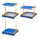 Fantasy Fields Teamson Kids Outdoor Sand Box with Adjustable Canopy