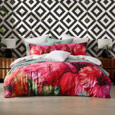 Logan &amp; Mason Hibiscus Hue Cotton Sateen Quilt Cover Set