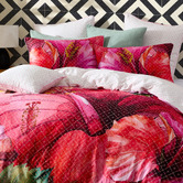 Logan &amp; Mason Hibiscus Hue Cotton Sateen Quilt Cover Set