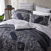 Logan &amp; Mason Ebony Cotton Sateen Quilt Cover Set