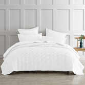 Platinum Collection White Waffle Ascot Cotton-Blend Coverlet