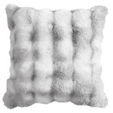 Platinum Collection Silver Faux Rabbit Fur Cushion