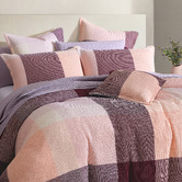 Platinum Collection Blush Sadie Cotton Waffle Quilt Cover Set