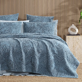 Platinum Collection Tropica Stonewashed Cotton Queen/King Coverlet Set