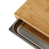 Lifestyle Traders Gourmet Kitchen Bamboo Cutting Board with Tray