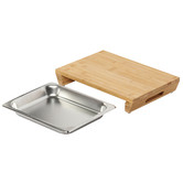 Lifestyle Traders Gourmet Kitchen Bamboo Cutting Board with Tray