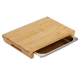 Lifestyle Traders Gourmet Kitchen Bamboo Cutting Board with Tray