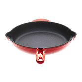 Lifestyle Traders Black Cherry Red 26cm Cast Iron Fry Pan