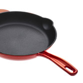 Lifestyle Traders Black Cherry Red 26cm Cast Iron Fry Pan