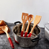 Lifestyle Traders 4 Piece Beech Wood Kitchen Utensil Set