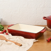 Lifestyle Traders Black Cherry Red 30cm Cast Iron Baking Dish