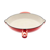 Lifestyle Traders Black Cherry Red 26cm Cast Iron Fry Pan