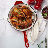Lifestyle Traders Black Cherry Red 26cm Cast Iron Fry Pan
