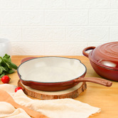 Lifestyle Traders Black Cherry Red 26cm Cast Iron Fry Pan