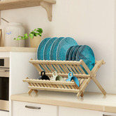 Lifestyle Traders Sherwood Folding Bamboo Dish Rack