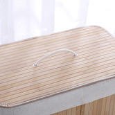 Lifestyle Traders 2 Section Bamboo Foldable Laundry Hamper