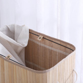 Lifestyle Traders 2 Section Bamboo Foldable Laundry Hamper