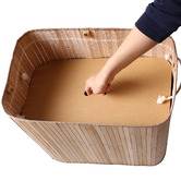 Lifestyle Traders 2 Section Bamboo Foldable Laundry Hamper