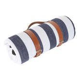 Sherwood Housewares Blue &amp; White Striped Linen-Blend Picnic Blanket