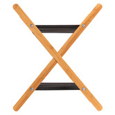 Lifestyle Traders Black &amp; Natural Quennie 2-Tier Bamboo &amp; Metal Shoe Rack