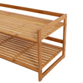 Lifestyle Traders Natural Jenkins 2 Tier Bamboo Shoe Rack