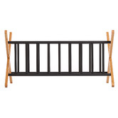 Lifestyle Traders Black &amp; Natural Quennie 2-Tier Bamboo &amp; Metal Shoe Rack