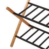 Lifestyle Traders Black &amp; Natural Quennie 2-Tier Bamboo &amp; Metal Shoe Rack