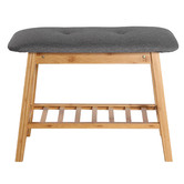 Lifestyle Traders Natural &amp; Grey Candice Bamboo Shoe Rack