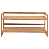 Lifestyle Traders Natural Jenkins 2 Tier Bamboo Shoe Rack