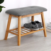 Lifestyle Traders Natural &amp; Grey Candice Bamboo Shoe Rack