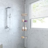Lifestyle Traders Adjustable 4 Tier Metal Corner Shower Rack
