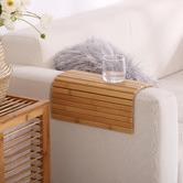 Sherwood Housewares Flexible Bamboo Sofa Armrest Tray with Non-Slip Base