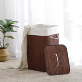 Lifestyle Traders Tall Rectangular Bamboo Folding Laundry Hamper