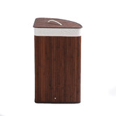 Lifestyle Traders Bamboo Folding Corner Laundry Hamper