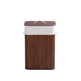 Lifestyle Traders Tall Rectangular Bamboo Folding Laundry Hamper