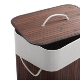 Lifestyle Traders Tall Rectangular Bamboo Folding Laundry Hamper