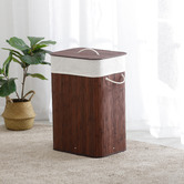Lifestyle Traders Tall Rectangular Bamboo Folding Laundry Hamper