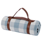 Lifestyle Traders Blue &amp; White Chequered Picnic Rug