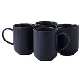 Sherwood Housewares Charcoal 330ml Porcelain Mugs