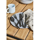 Lifestyle Traders 24 Piece Premium Black Stainless Steel Cutlery Set