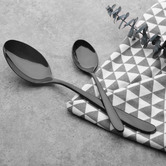 Lifestyle Traders 24 Piece Premium Black Stainless Steel Cutlery Set