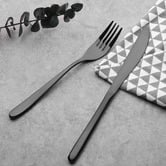 Lifestyle Traders 24 Piece Premium Black Stainless Steel Cutlery Set