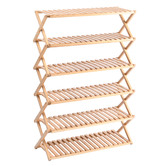 Lifestyle Traders Vivonne 6 Tier Foldable Bamboo Shoe Rack
