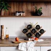 Lifestyle Traders 8 Bottle Acacia Wood Wine Rack