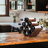 Lifestyle Traders 8 Bottle Acacia Wood Wine Rack