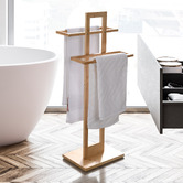 Lifestyle Traders Seth Bamboo Bathroom Towel Rack