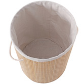 Lifestyle Traders Round Helix Folding Bamboo Laundry Hamper